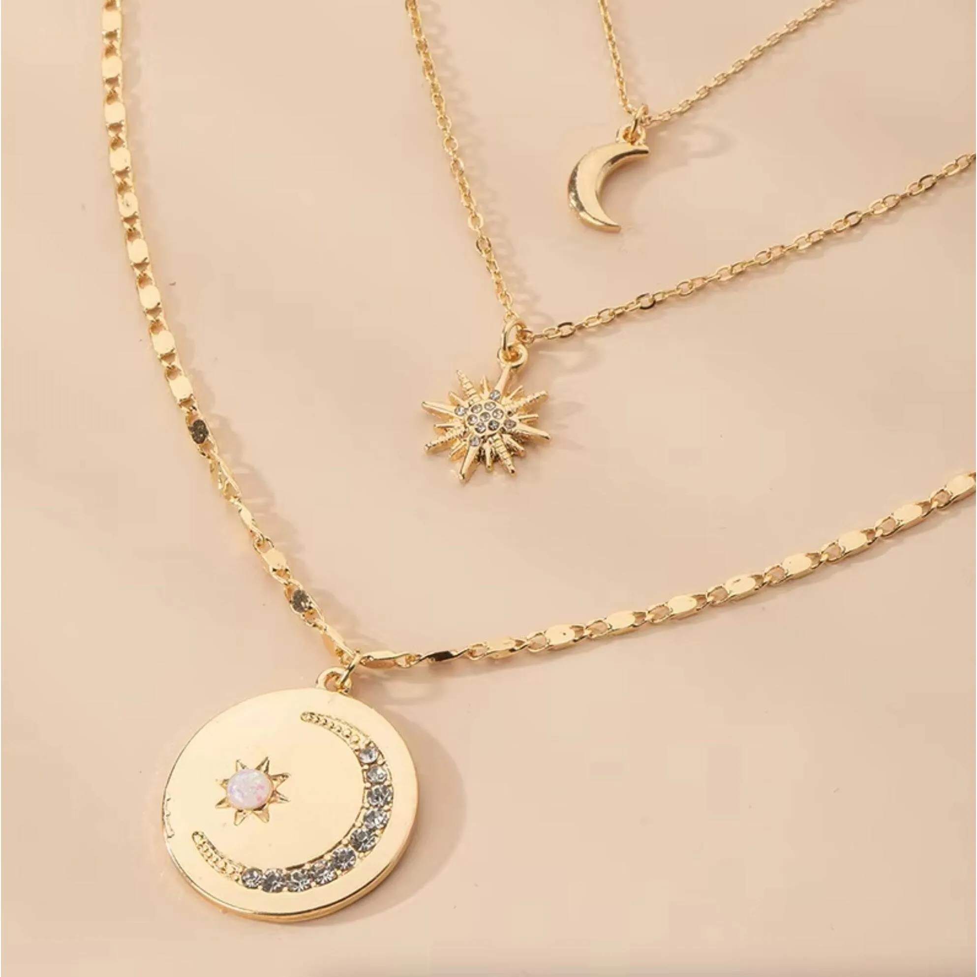 Goldtone Celestial Layered Necklace sold by Zulily product image thumbnail 5