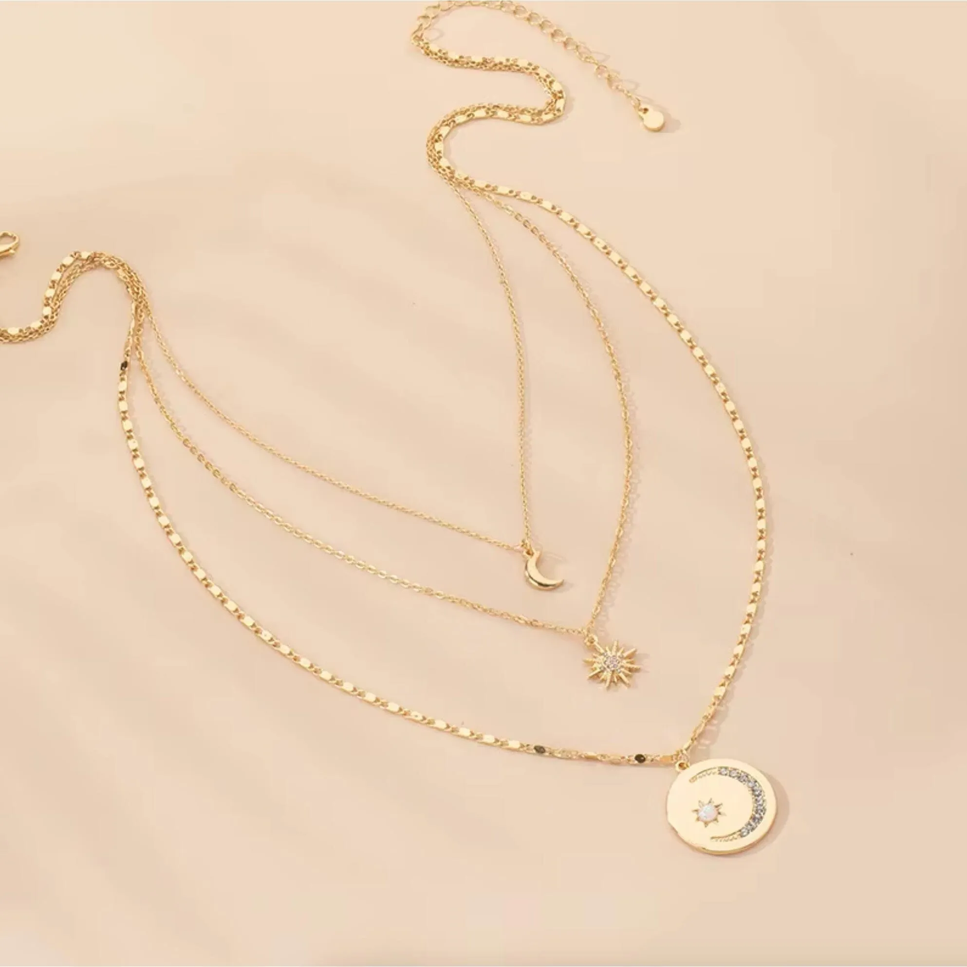 Goldtone Celestial Layered Necklace sold by Zulily product image thumbnail 4