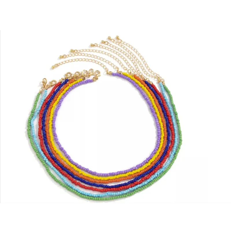 Multi Colored Beaded Set Of 7 Necklaces sold by Zulily