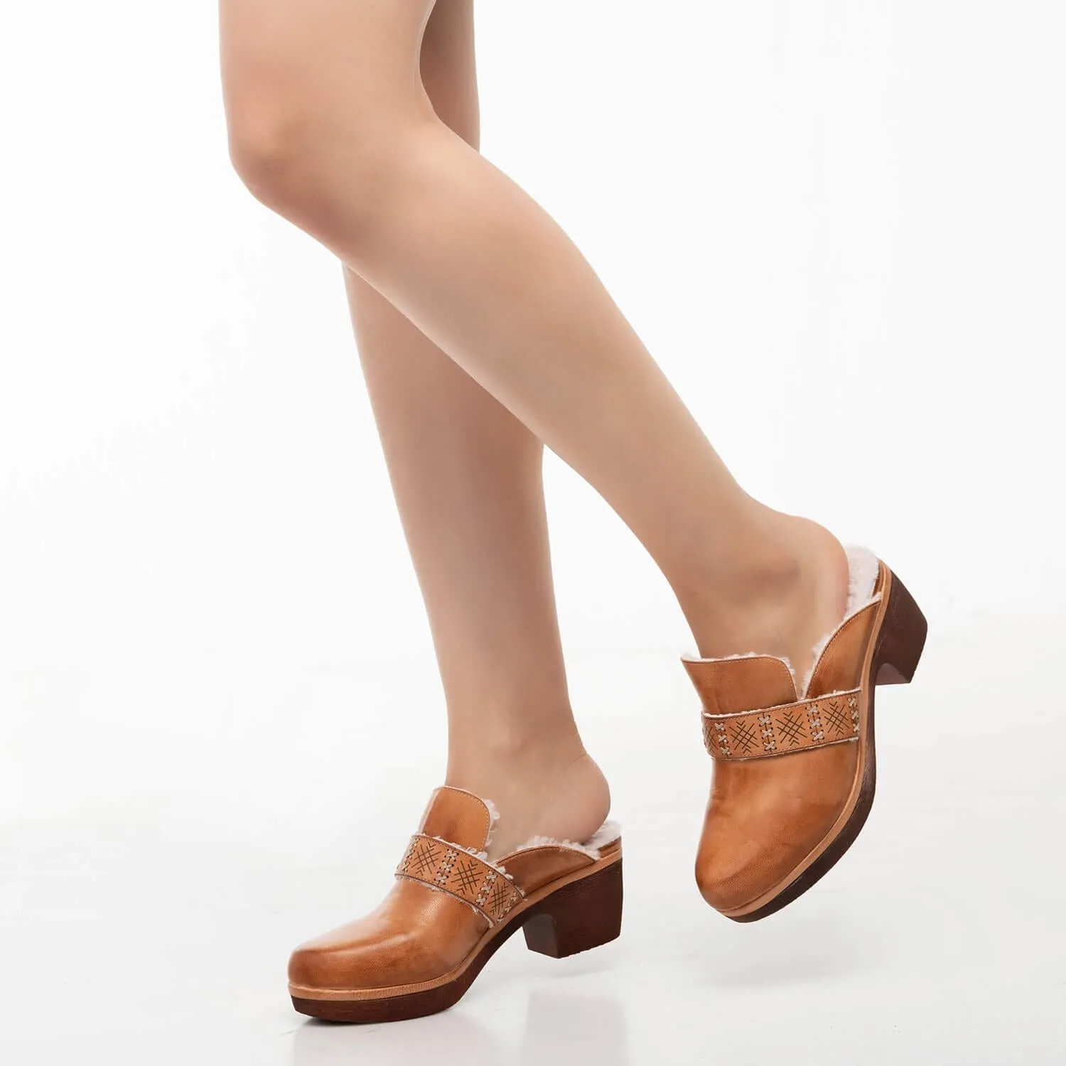 O10 Lola 36 Tan Leather Clog sold by Zulily product image thumbnail 5