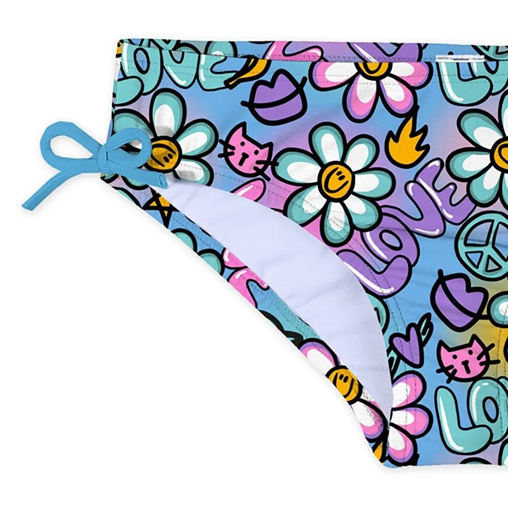 Blue Floral Print Bow-Accent Bikini sold by Zulily product image thumbnail 3