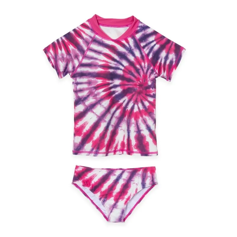Purple & Pink Tie-Dye Print Rashguard Set sold by Zulily