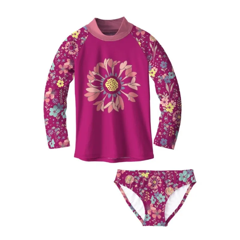 Fuchsia Floral Print Rashguard Set sold by Zulily