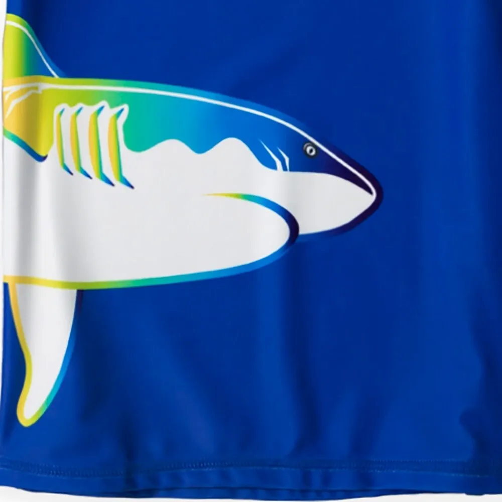 Yellow & Blue Shark & Ombre Print Long Sleeve Rashguard Top sold by Zulily product image thumbnail 4