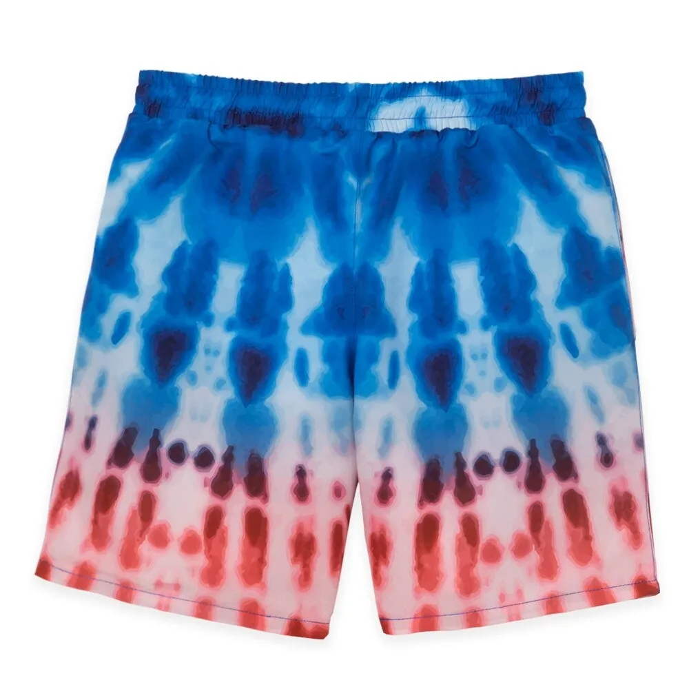 Blue & Red Tie-Dye Print Swim Trunks sold by Zulily product image thumbnail 2