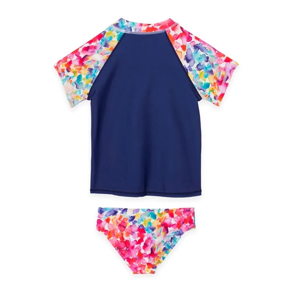 Navy & Multi Color Watercolor Mermaid Print Rashguard Set sold by Zulily product image thumbnail 2