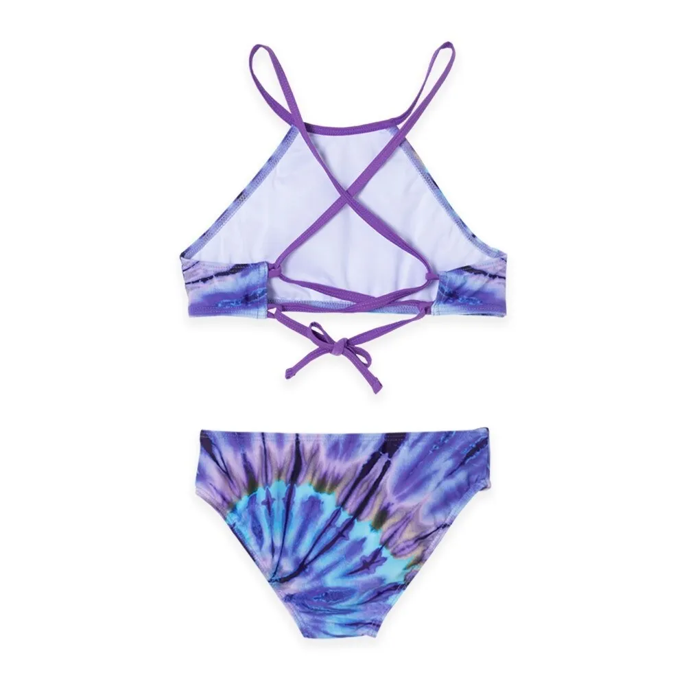 Purple Tie-Dye Print Collar Bikini sold by Zulily product image thumbnail 2
