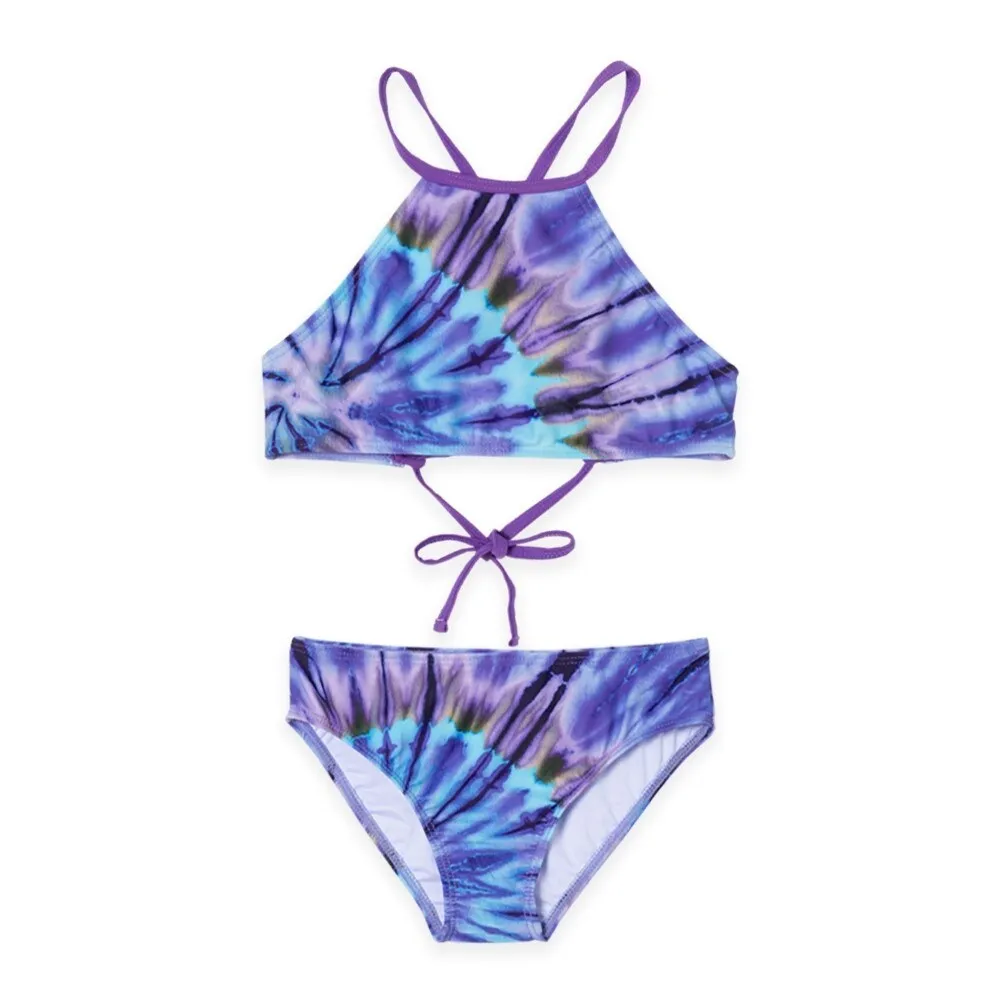 Purple Tie-Dye Print Collar Bikini sold by Zulily