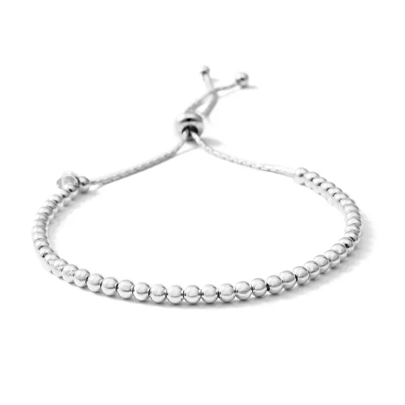 925 Sterling Silver Adjustable Bolo Bead Elegant Bracelet sold by Zulily
