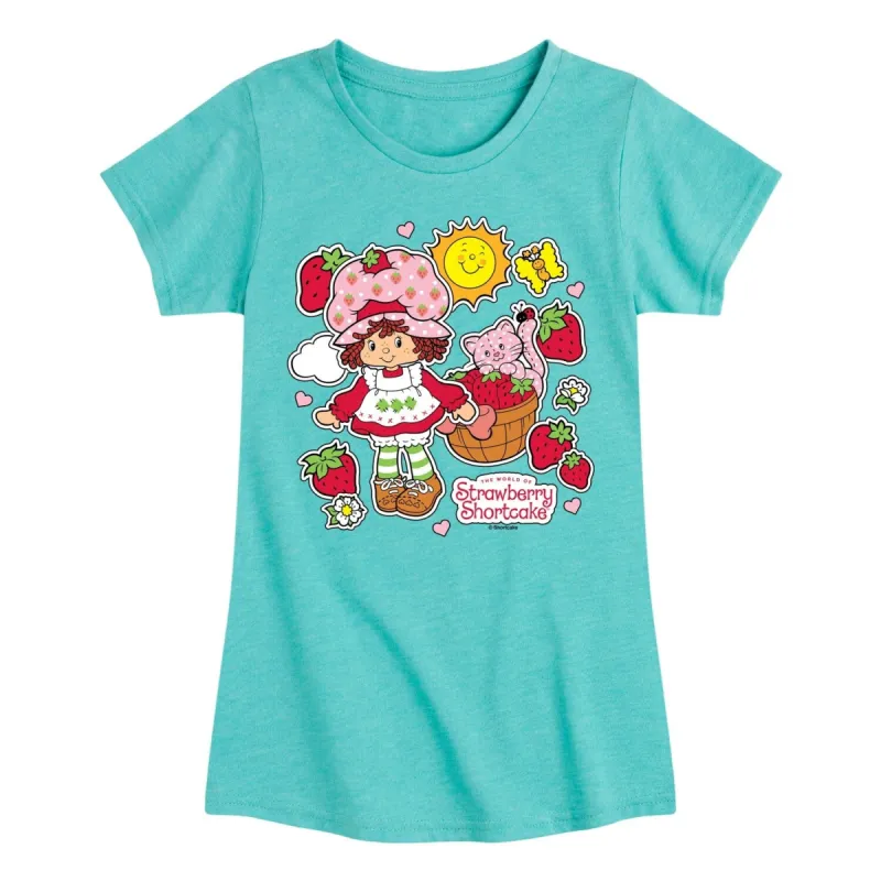 Girls Strawberry Shortcake Stickers Tee sold by Zulily
