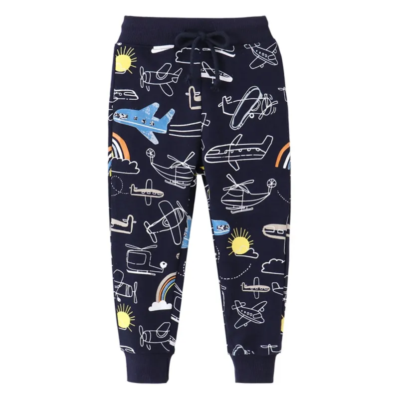 Dark Navy Airplane Sweatpants sold by Zulily