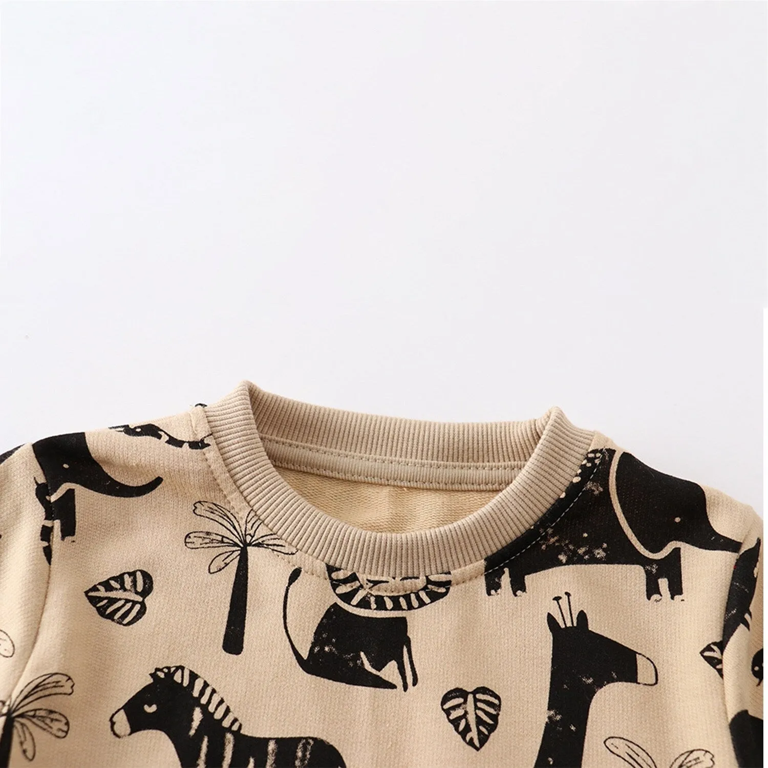 Khaki & Black Animals Round Neck Sweatshirt sold by Zulily product image thumbnail 4