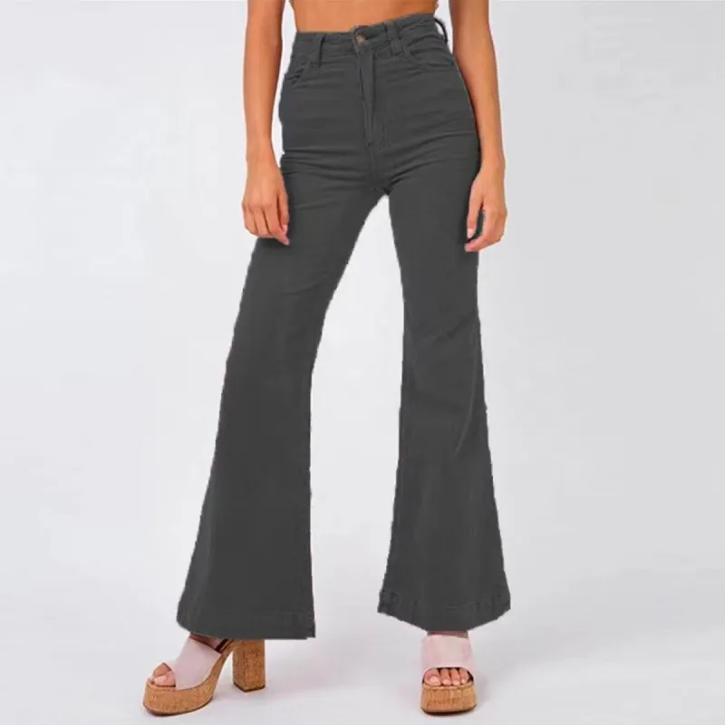 Grey Corduroy Flared Pants sold by Zulily