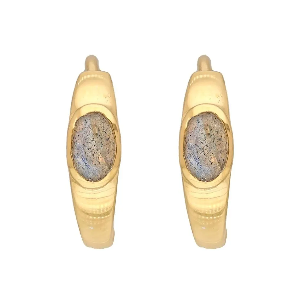YS Gems Gold Plated Over Silver Labradorite Gemstone Hoop Earring - 0.16 x 0.55 sold by Zulily product image thumbnail 2