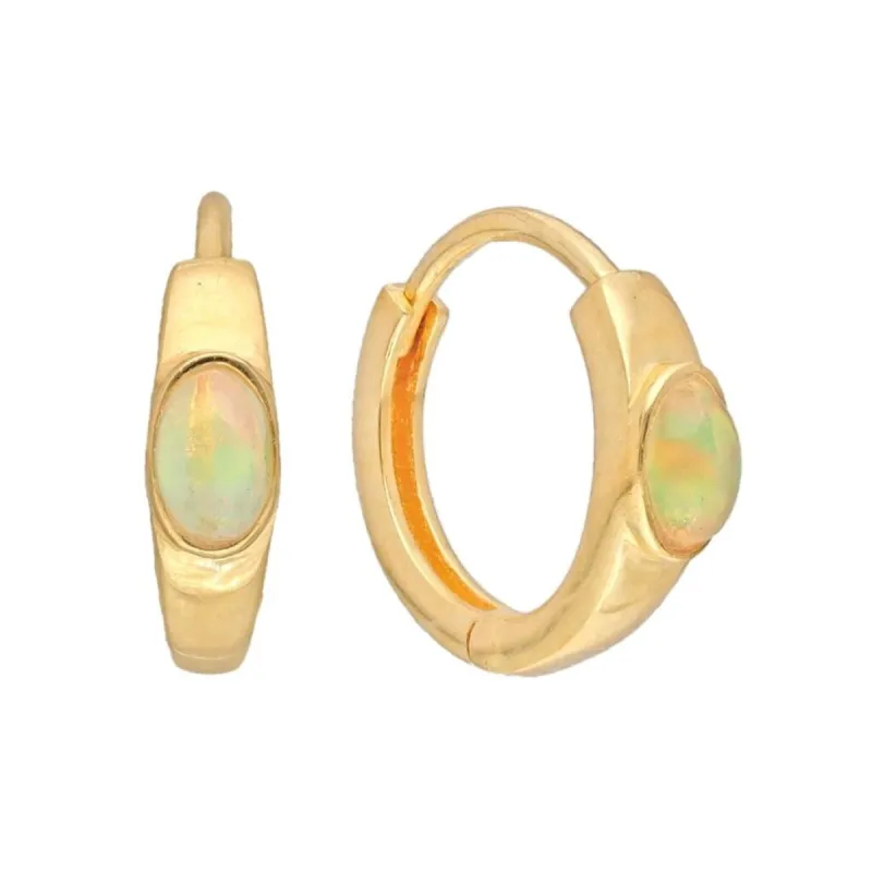 YS Gems Gold Plated Over Silver Ethiopian Opal Gemstone Hoop Earring - 0.16 x 0.55 sold by Zulily