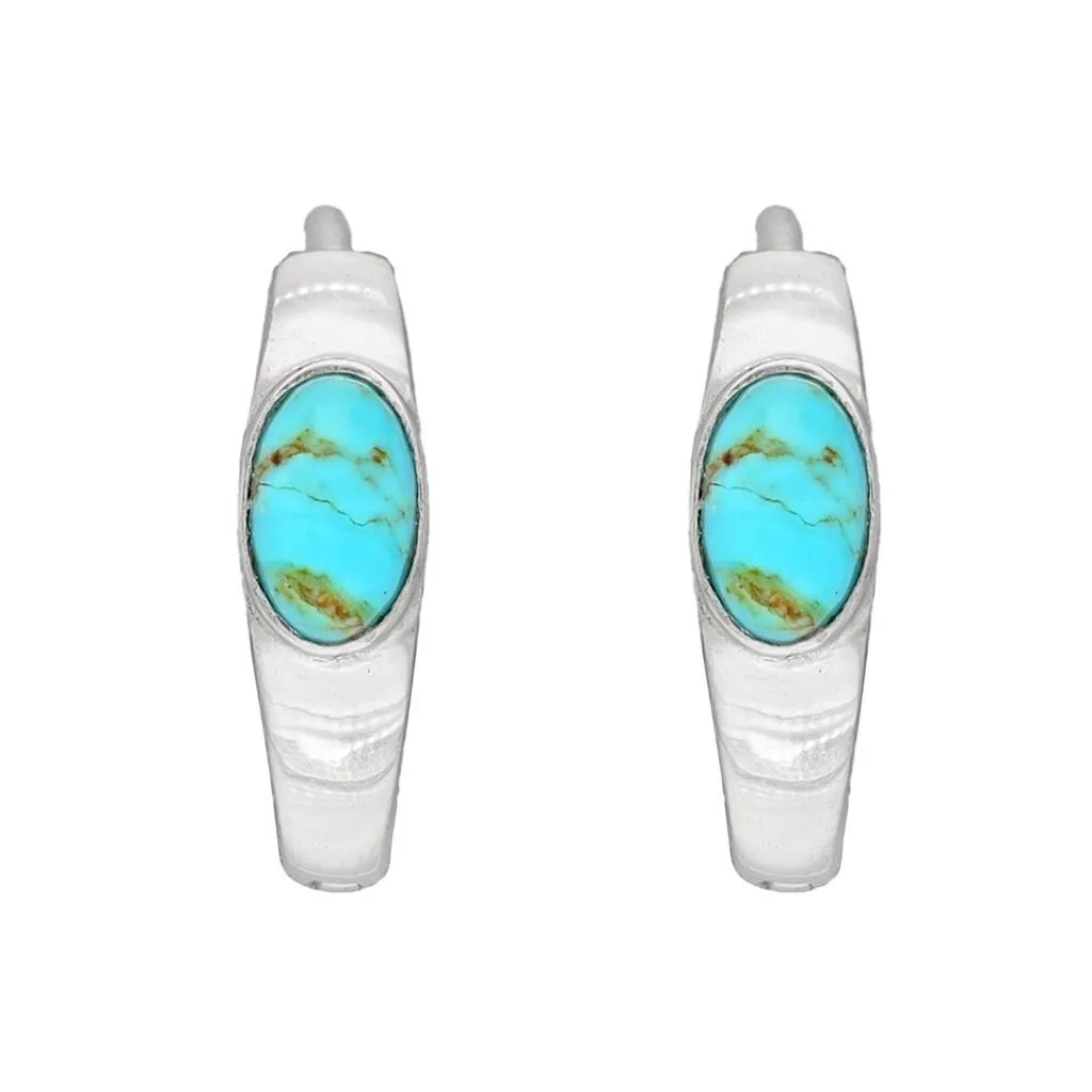 YS Gems Sterling Silver Blue Mohave Turquoise Gemstone Hoop Earring - 0.16 x 0.55 sold by Zulily product image thumbnail 2