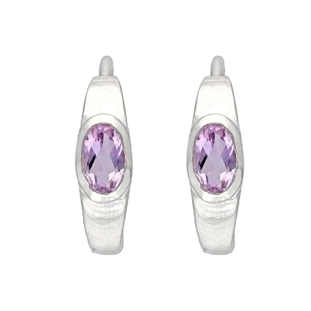 YS Gems Sterling Silver Amethyst Gemstone Gemstone Hoop Earring - 0.16 x 0.55 sold by Zulily product image thumbnail 2