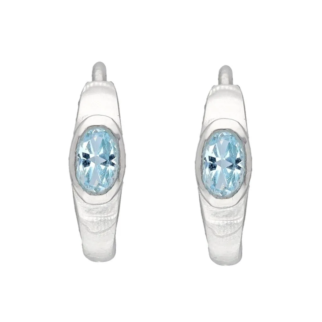 YS Gems Sterling Silver Sky Blue Topaz Gemstone Gemstone Hoop Earring - 0.16 x 0.55 sold by Zulily product image thumbnail 2
