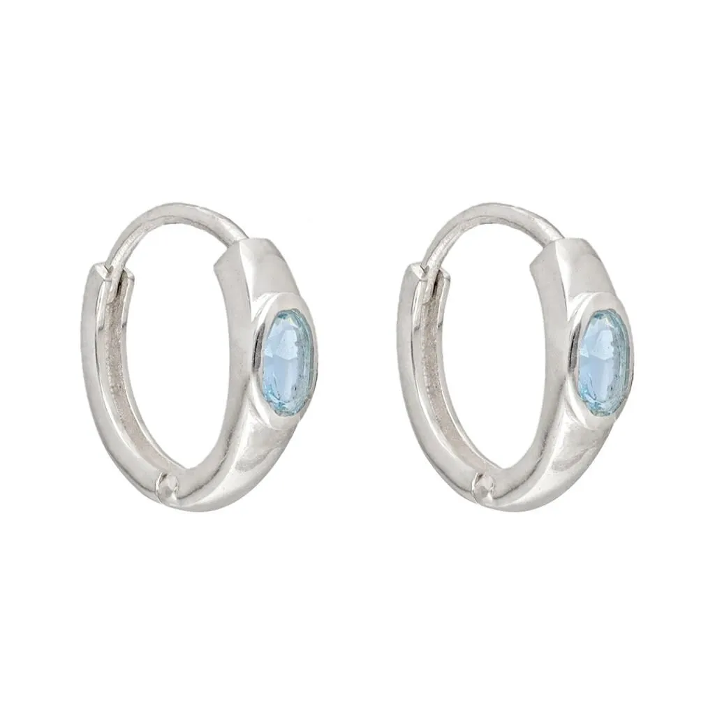 YS Gems Sterling Silver Sky Blue Topaz Gemstone Gemstone Hoop Earring - 0.16 x 0.55 sold by Zulily product image thumbnail 3