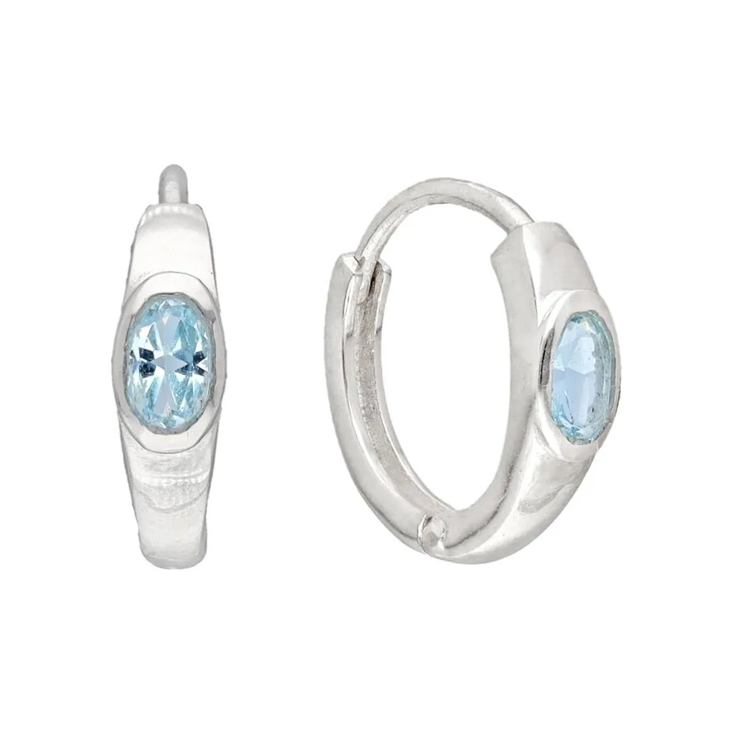 YS Gems Sterling Silver Sky Blue Topaz Gemstone Gemstone Hoop Earring - 0.16 x 0.55 sold by Zulily