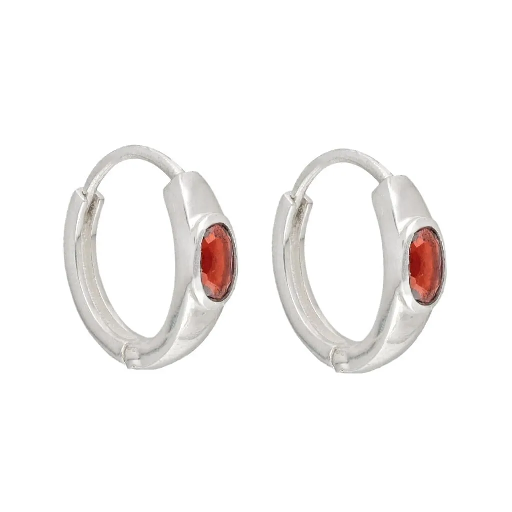 YS Gems Sterling Silver Garnet Gemstone Gemstone Hoop Earring - 0.16 x 0.55 sold by Zulily product image thumbnail 3