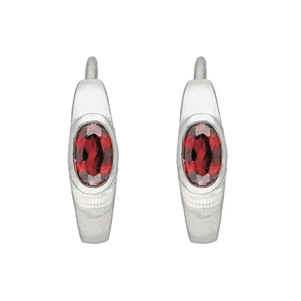 YS Gems Sterling Silver Garnet Gemstone Gemstone Hoop Earring - 0.16 x 0.55 sold by Zulily product image thumbnail 2
