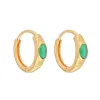 YS Gems Gold Plated Over Silver Green Onyx Gemstone Hoop Earring - 0.16 x 0.55 sold by Zulily