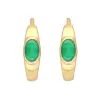 YS Gems Gold Plated Over Silver Green Onyx Gemstone Hoop Earring - 0.16 x 0.55 sold by Zulily