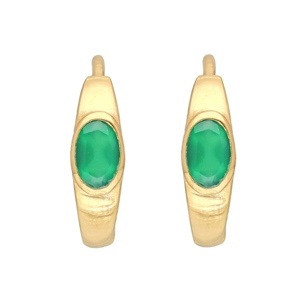 YS Gems Gold Plated Over Silver Green Onyx Gemstone Hoop Earring - 0.16 x 0.55 sold by Zulily product image thumbnail 2