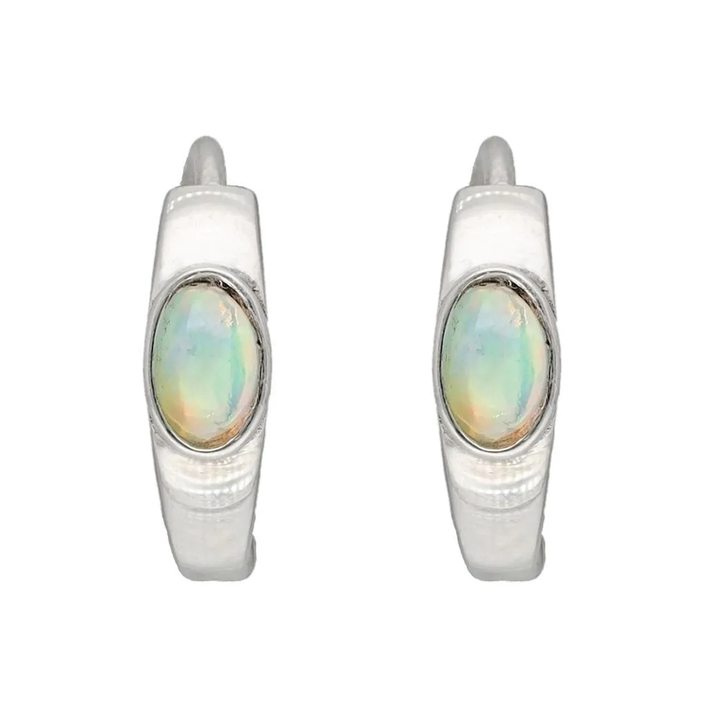 YS Gems Sterling Silver Ethiopian Opal Gemstone Gemstone Hoop Earring - 0.16 x 0.55 sold by Zulily product image thumbnail 2