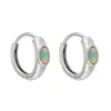 YS Gems Sterling Silver Ethiopian Opal Gemstone Gemstone Hoop Earring - 0.16 x 0.55 sold by Zulily