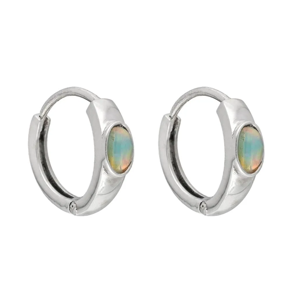 YS Gems Sterling Silver Ethiopian Opal Gemstone Gemstone Hoop Earring - 0.16 x 0.55 sold by Zulily product image thumbnail 3