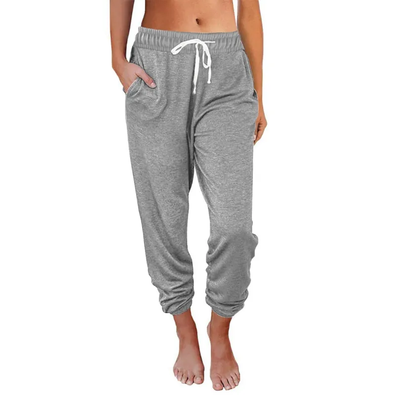 Grey High-Waisted Cropped Joggers sold by Zulily