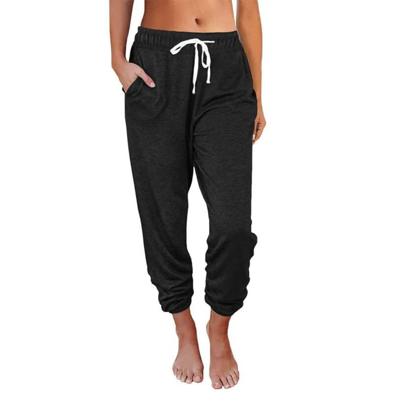 Black High-Waisted Cropped Joggers sold by Zulily