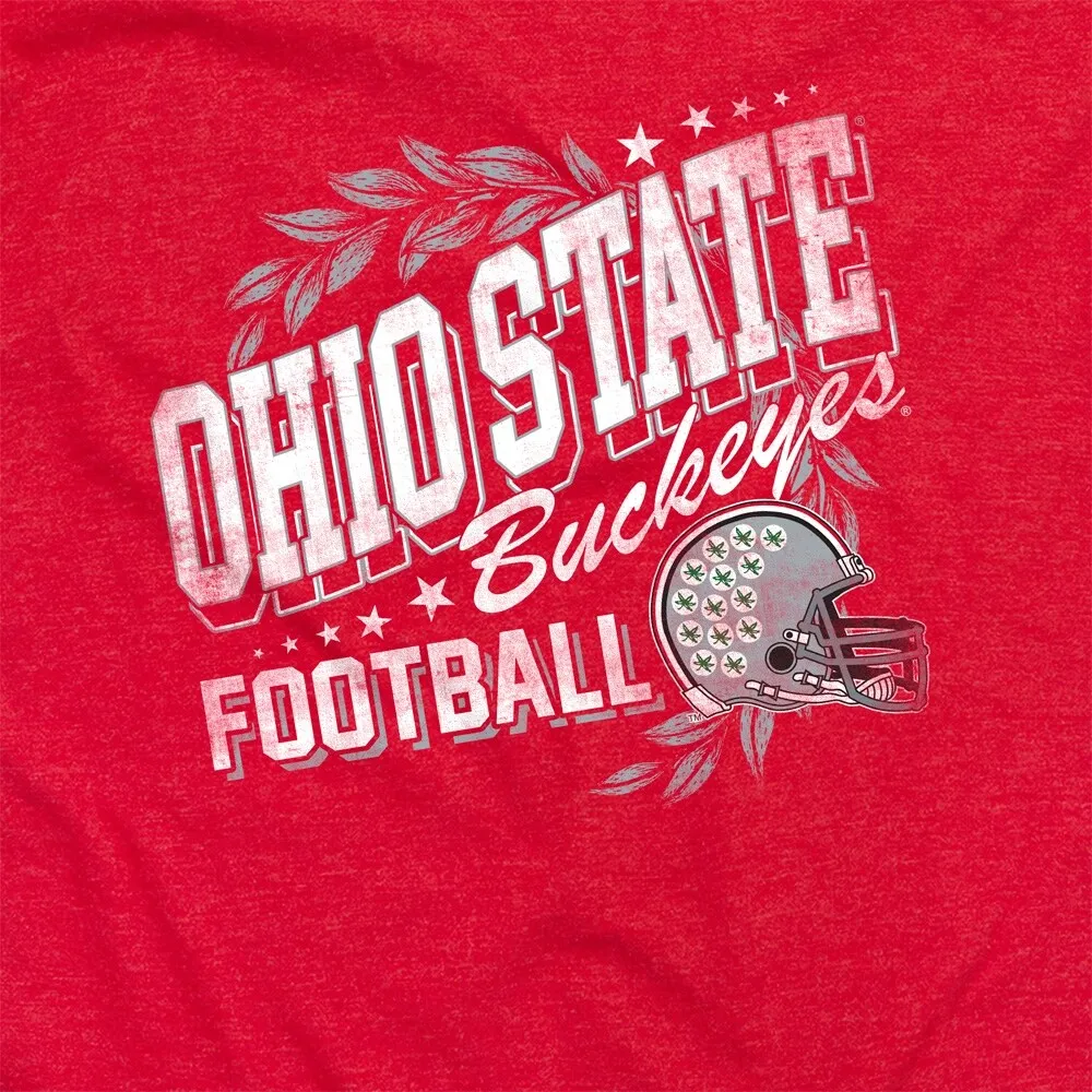 The Ohio State University Spirit Collection Football Helmet Laurels Unisex Adult Heathered Premium T Shirt,Red sold by Zulily product image thumbnail 2