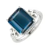 Sterling Silver Natural London Blue Topaz and White Topaz Anniversary Ring for women sold by Zulily