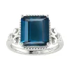 Sterling Silver Natural London Blue Topaz and White Topaz Anniversary Ring for women sold by Zulily