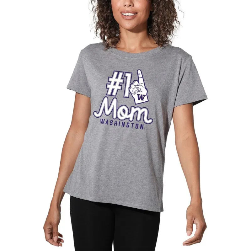 University Of Washington Huskies 1 Mom Women's Loose T Shirt, Athletic Heather sold by Zulily