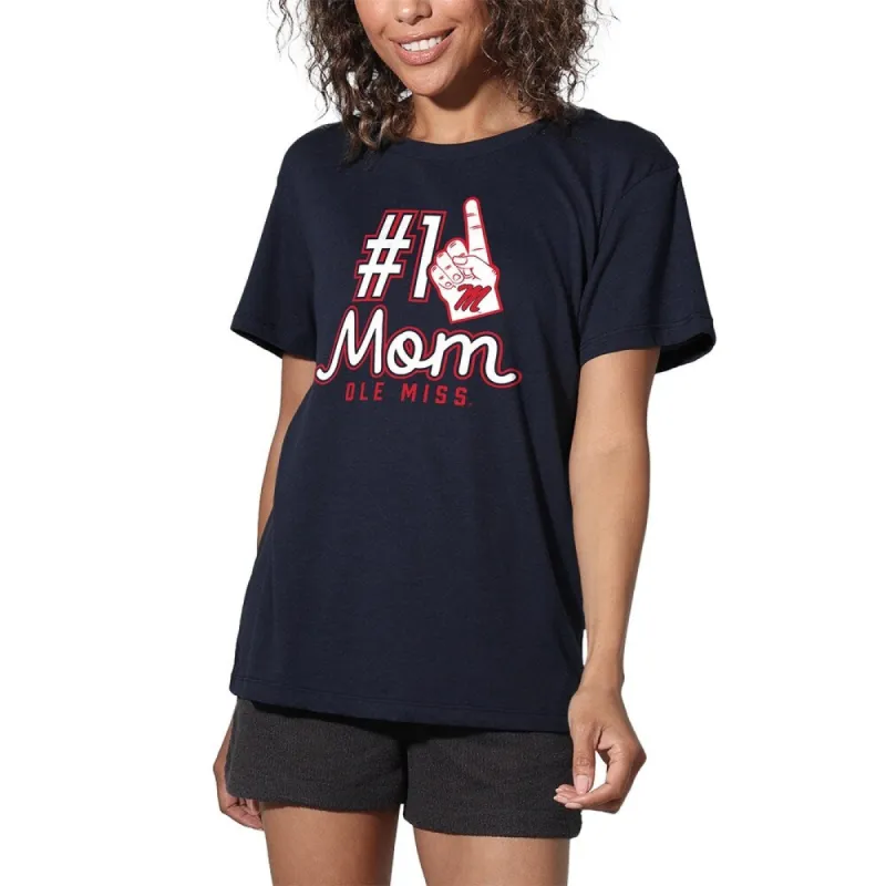 University Of Mississippi Ole Miss Rebels 1 Mom Women's Loose T Shirt, Navy sold by Zulily