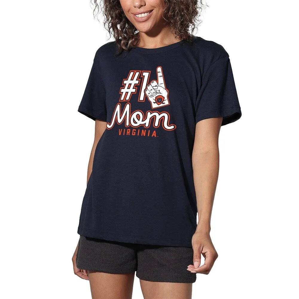 University Of Virginia Cavaliers 1 Mom Women's Loose T Shirt, Navy sold by Zulily