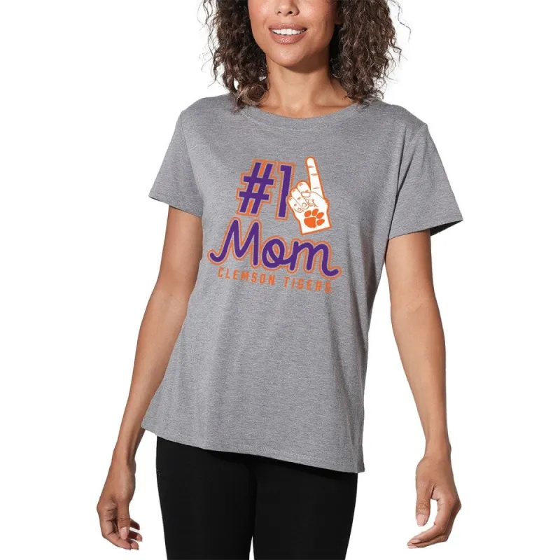 Clemson University Tigers 1 Mom Women's Loose T Shirt, Athletic Heather sold by Zulily