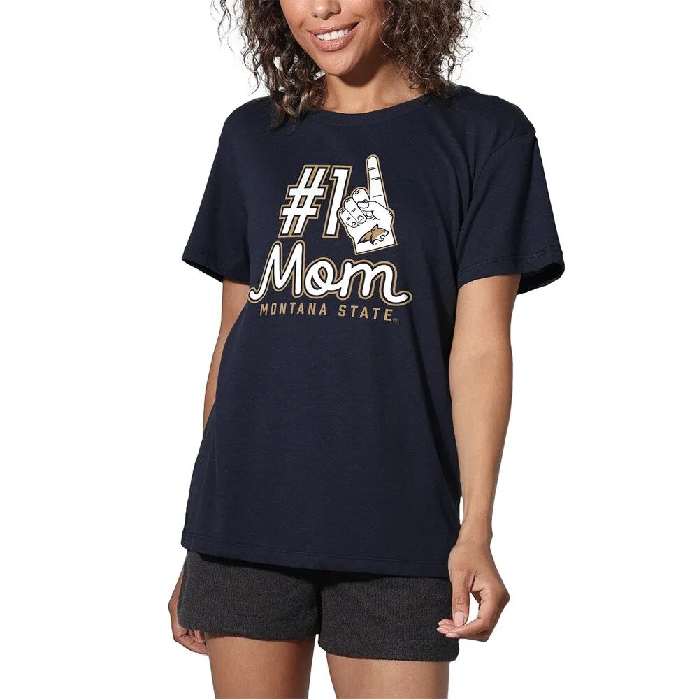 Montana State University Bobcats 1 Mom Women's Loose T Shirt, Navy sold by Zulily