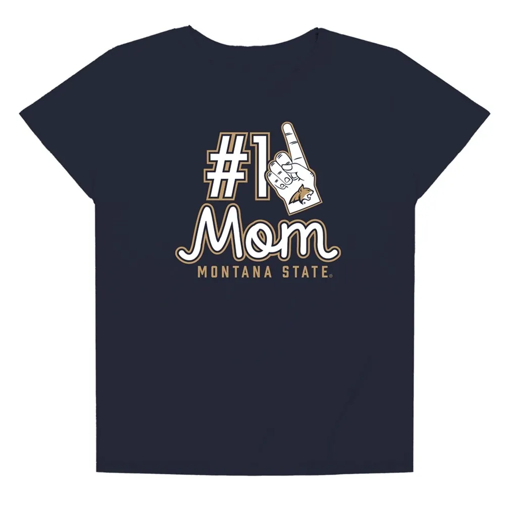 Montana State University Bobcats 1 Mom Women's Loose T Shirt, Navy sold by Zulily product image thumbnail 3
