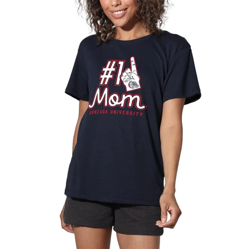Gonzaga University Bulldogs 1 Mom Women's Loose T Shirt, Navy sold by Zulily