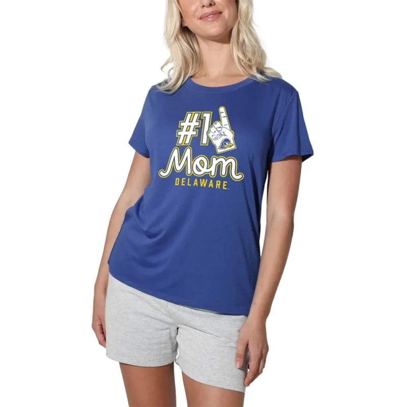 University Of Delaware Blue Hens 1 Mom Women's Loose T Shirt, Royal sold by Zulily