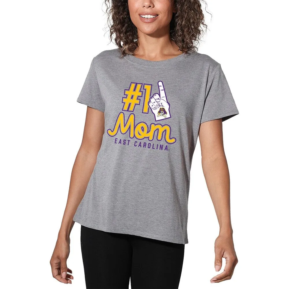 East Carolina University Pirates 1 Mom Women's Loose T Shirt, Athletic Heather sold by Zulily
