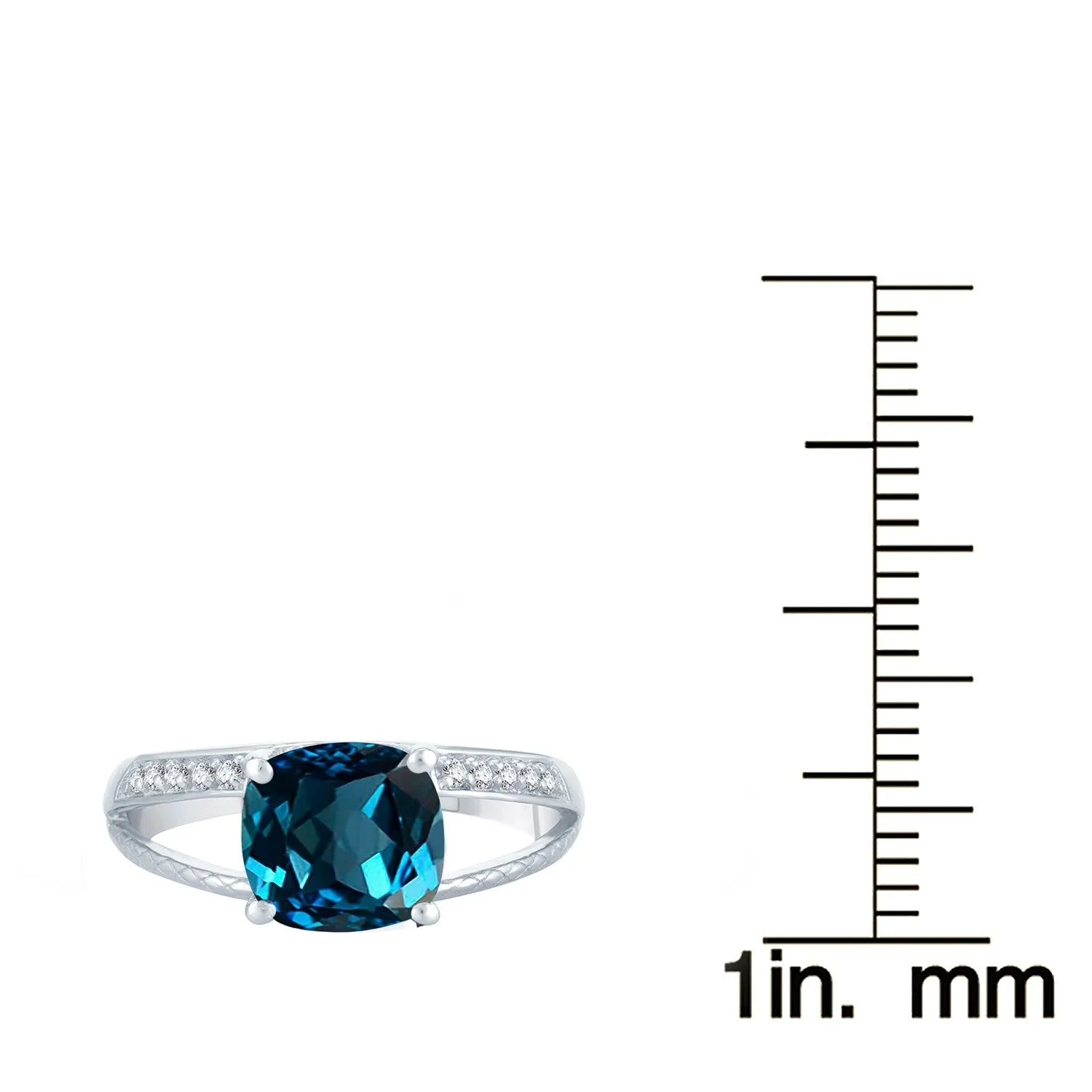 Sterling Silver Natural London Blue Topaz and White Topaz Split-Shank Cocktail Ring sold by Zulily product image thumbnail 3