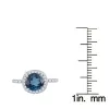 Sterling Silver Natural London Blue Topaz and White Topaz Double Halo Ring sold by Zulily