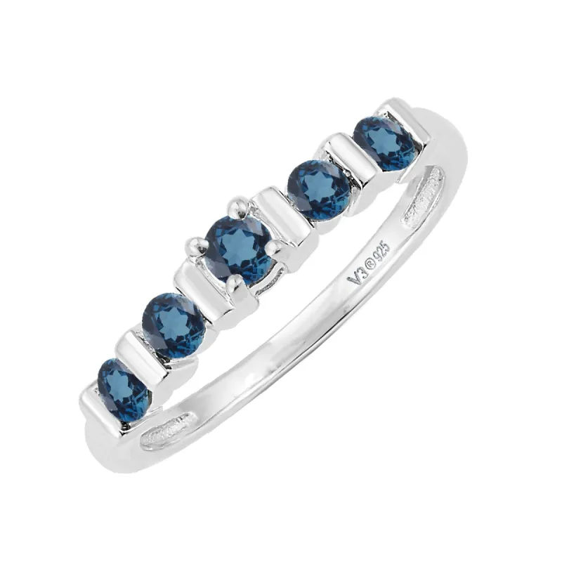 Sterling Silver Natural London Blue Topaz 5-Stone Ring sold by Zulily