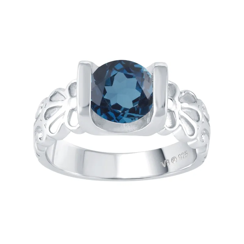 Sterling Silver Natutral London Blue Topaz Solitaire Ring sold by Zulily